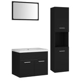 Bathroom Furniture Set Black Engineered Wood 3071136