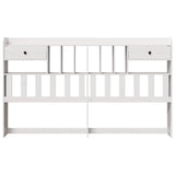 Headboard with Storage White 180 cm Solid Wood Pine 855503