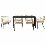 Garden Dining Set 7 pcs Brown Poly Rattan 3380901