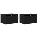 Wall-mounted Bedside Cabinet 2 pcs Black Oak 50 x 36 x 30 cm 863083