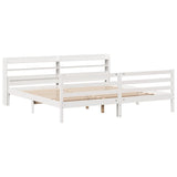 Bed Frame with Headboard without Mattress White 180x200 cm Super King 3306691