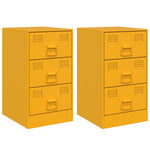 ZNTS Bedside Cabinets 2 pcs Mustard Yellow 34.5x39x62 cm Steel 841782