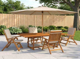 5-Piece Garden Dining Set Natural Solid Acacia Wood 3434494