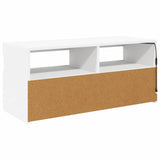 804382 TV Cabinet with LED Lights White 90x35x40 cm