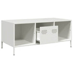 ZNTS Coffee Table White 101.5x50x43.5 cm Cold-rolled Steel 851279