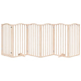 Dog Gate with Door Foldable 6 Panels 300 cm Poplar Wood 352207
