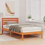 Bed Frame with Headboard Wax Brown 100 x 210 cm Solid Pine Wood 872310