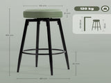 Set of Two Faux Leather Bar Stools - Green/Black T3398P377910