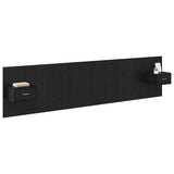 Headboard with Cabinet 3 pcs Black Oak Engineered Wood 3416192