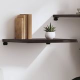 Wall Shelf Dark Brown 60x50x cm Treated Solid Wood Oak 363771