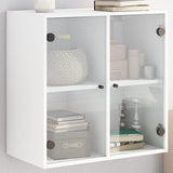Wall Cabinet with Glass Doors White 68x37x68.5 cm 836490