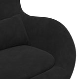 Egg Chair with Footstool Black 63 x 73 x 90 cm Velvet 42002750