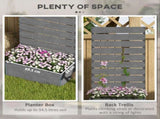 34 x 69.5cm Garden Planter Box, with Back Trellis, Grey T3398P317836