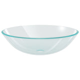 Bathroom Sink with Tap and Push Drain Clear Tempered Glass 3098442
