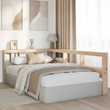 Bookcase Headboard L-Shaped 120 cm Solid Wood Pine 859286