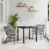 Garden Dining Set 3 pcs Grey Poly rattan 3380932