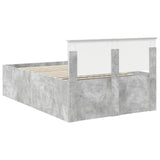 Bed Frame Concrete Grey 135 x 190 cm Engineered Wood 3408588