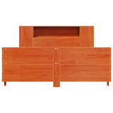 ZNTS Bed Frame without Mattress Wax Brown 120x190 cm Small Double Solid Wood Pine 3323664