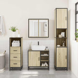 3 Piece Bathroom Furniture Set Sonoma Oak Engineered Wood 3301086