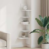 Wall Corner Shelf White 32x32x127,5 cm Engineered Wood 860517