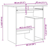 Desk Grey Sonoma 80x45x74 cm Engineered Wood 815478