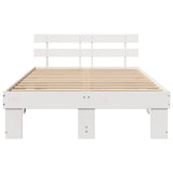 Bed Frame with Headboard White 120 x 190 cm Solid Pine Wood 872453