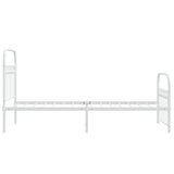 Metal Bed Frame without Mattress with Footboard White 75x190cm 376657