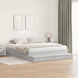 Storage Bed Frame with Drawer Grey sonoma 236.5 x 200 x 31.5 cm 3335626