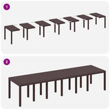 Garden Dining Set 15 pcs Brown Polt rattan 3378640