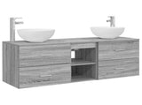 Bathroom Cabinet Set 3 pcs Grey Sonoma 49.5 x 41 x 64.5 cm 3405808