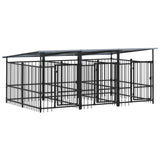 Outdoor Dog Kennel with Roof Steel 5.63 m 3124590