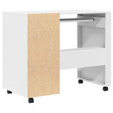 Desk with Wheels White 91 x 50 x 77 cm Engineered Wood 869530