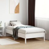 Bed Frame without Mattress White 75x190 cm Small Single Solid Wood Pine 842627