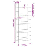 5-Layer Book Shelf Black 60x27.6x158.5 cm Engineered Wood 288226