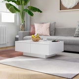 804175 Coffee Table White 90x60x31 cm Engineered Wood