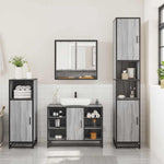 ZNTS 3 Piece Bathroom Furniture Set Grey Sonoma Engineered Wood 3301003