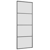 Sliding Door with Hardware Set Black 76x205 cm ESG Glass 3375907