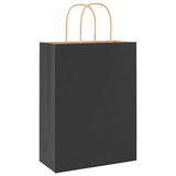Paper Bags 250 pcs with Handles Black 26x12x35 cm 4101646