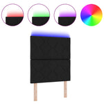 ZNTS LED Headboard Diamond Blocks Design Black 80 cm Fabric 3338477