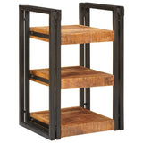 Bedside Table Brown and Black 38 x 33 x 58 cm Solid Mango Wood 4016730
