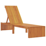 Sun Lounger Reclining Brown 200 x 55 x 94cm Solid Acacia wood 4108114