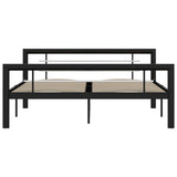 Bed Frame without Mattress Black and White Metal 160x200 cm 284554