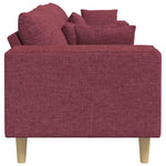 Fabric Sofa with Cushion Wine Red 208 cm Fabric 3335146
