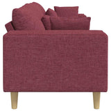 Fabric Sofa with Cushion Wine Red 208 cm Fabric 3335146