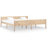 Bed Frame Natural Pine Solid pinewood, plywood slats Double 322102