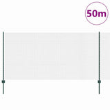 Welded Wire Fence with Posts 50 x 1.2 m PVC-Coated Steel Green 3336518