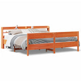 Bed Frame without Mattress Wax Brown 200x200 cm Solid Wood Pine 3306917