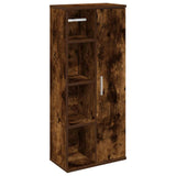 Bathroom Cabinet with Roll Holder Smoked Oak 39x22x90 cm 858528