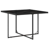 11 Piece Garden Dining Set with Cushions Black Poly Rattan 3211110