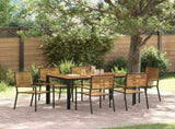 Garden Dining Set 7 pcs Black and Brown Poly Rattan 3365440